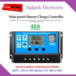 40A PWM Solar Charge Controller 12V 24V 40A with LCD and USB